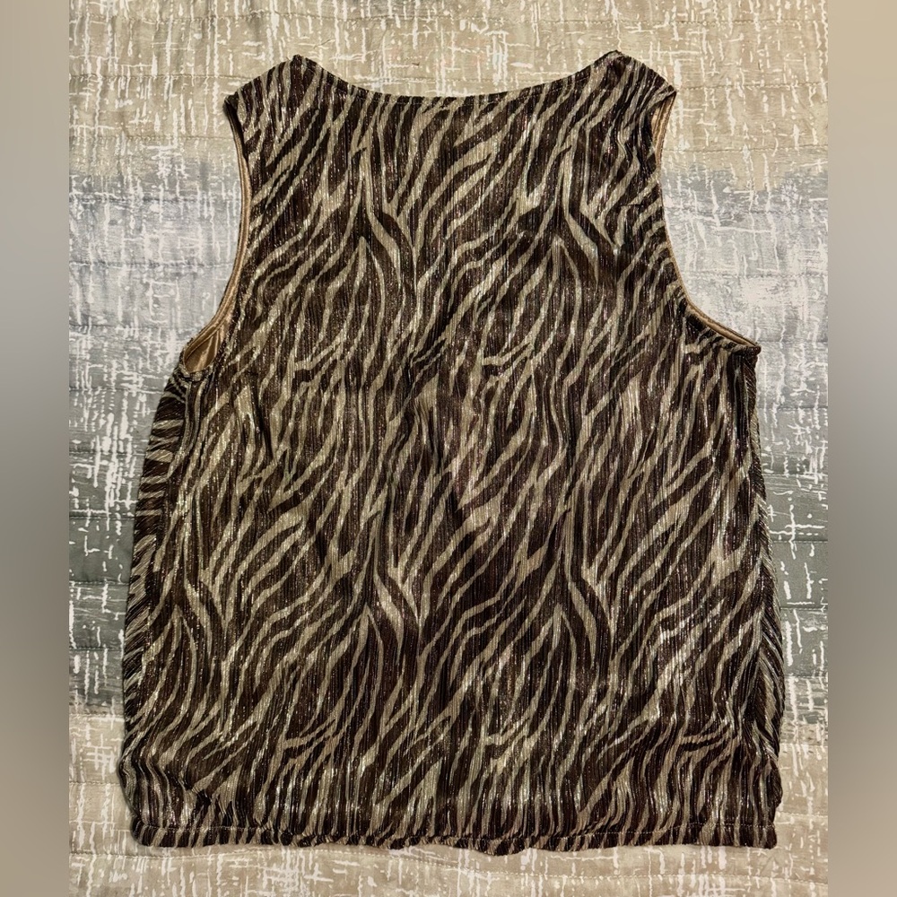 Anthropologie- Zebra Print Sleeveless Top - Picture 2 of 4